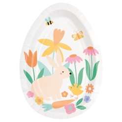 Trendy Pastel Easter Jumbo Platter Plates - 8 PK